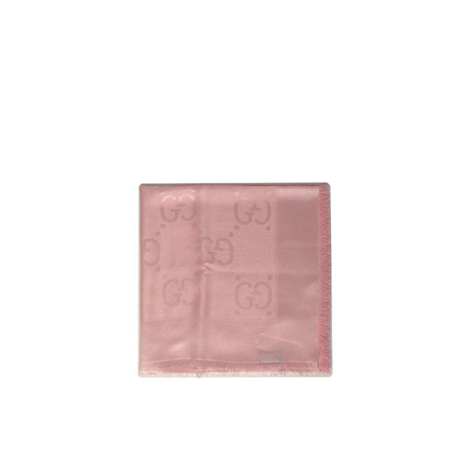 Gg Jacquard Silk Wool Shawl 圍巾-0
