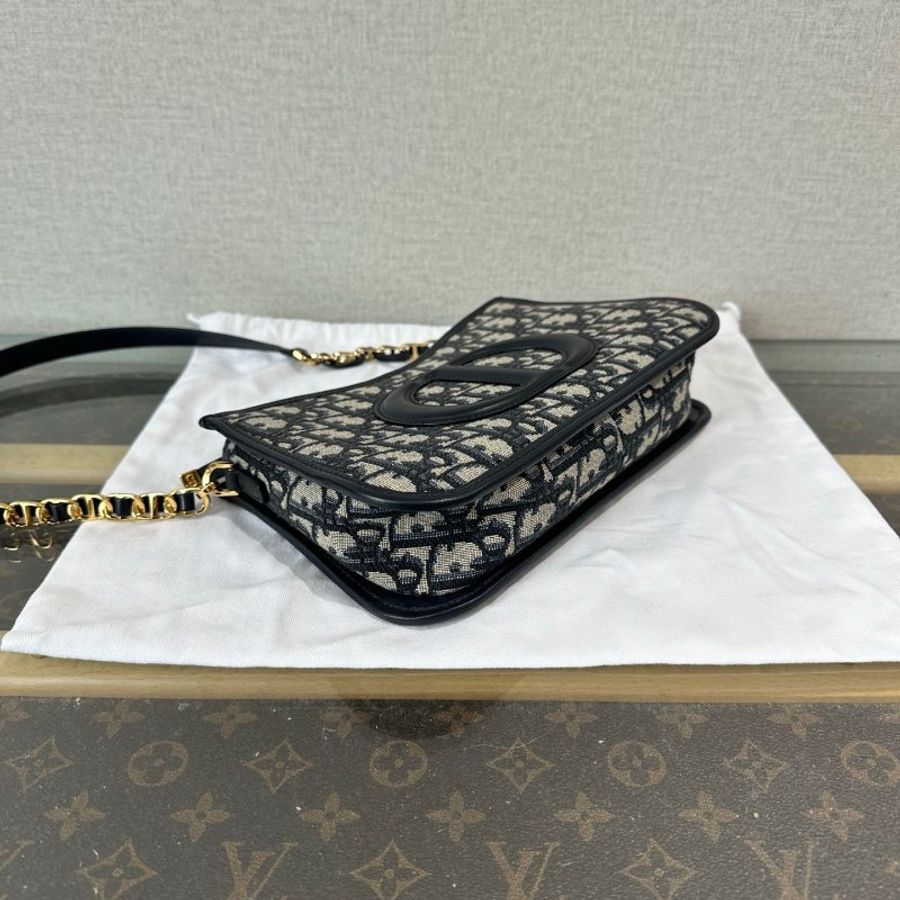 DIOR迪奧 CD Signature CD標誌拉鍊開合 Oblique 印花肩包 單肩包 迷你女 藍色 貨號S2213UTZQ-M928 全新正貨-2