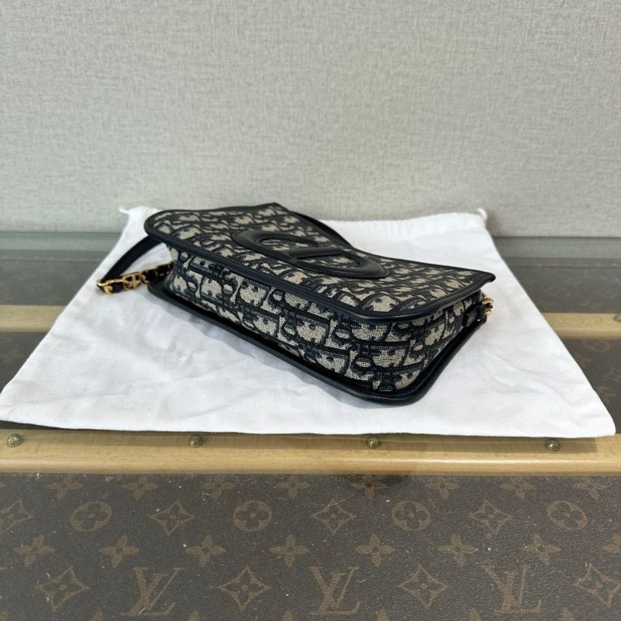 DIOR迪奧 CD Signature CD標誌拉鍊開合 Oblique 印花肩包 單肩包 迷你女 藍色 貨號S2213UTZQ-M928 全新正貨-4