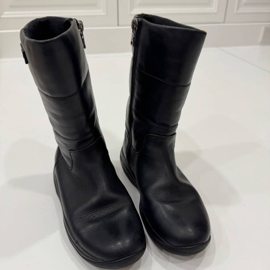 prada 黑色 真皮 兒童 短靴 童靴 童靴 靴子-1