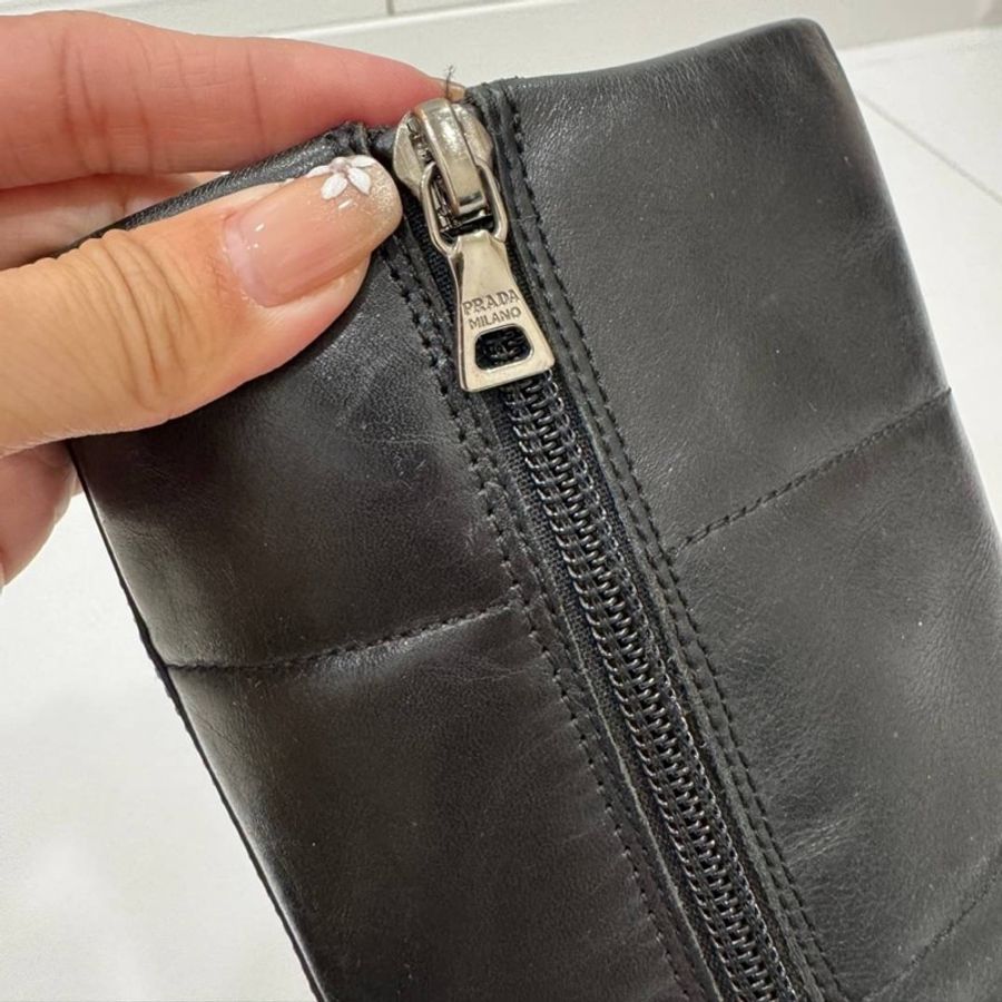 prada 黑色 真皮 兒童 短靴 童靴 童靴 靴子-4