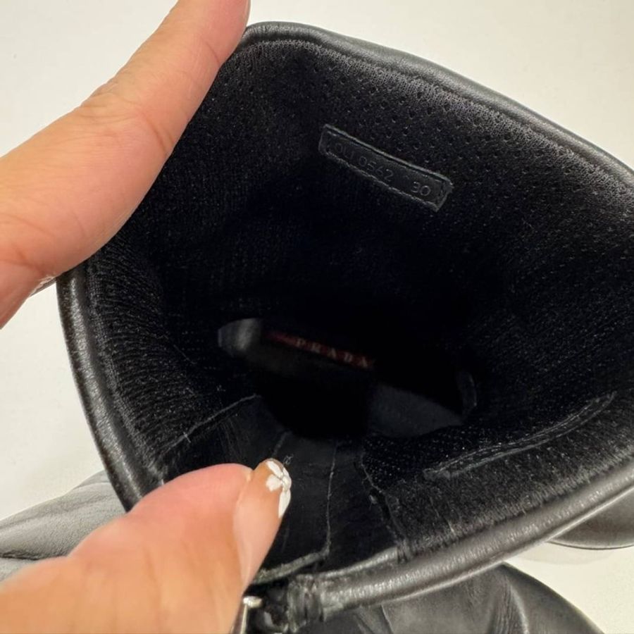 prada 黑色 真皮 兒童 短靴 童靴 童靴 靴子-5