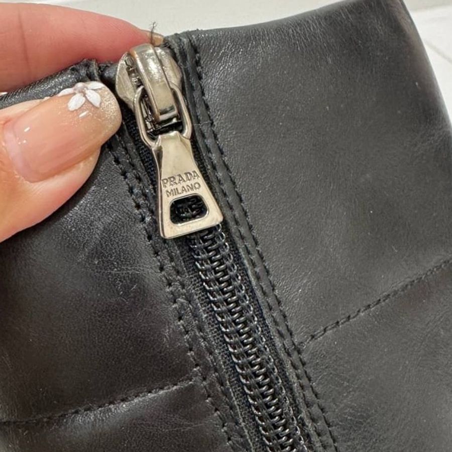 prada 黑色 真皮 兒童 短靴 童靴 童靴 靴子-9