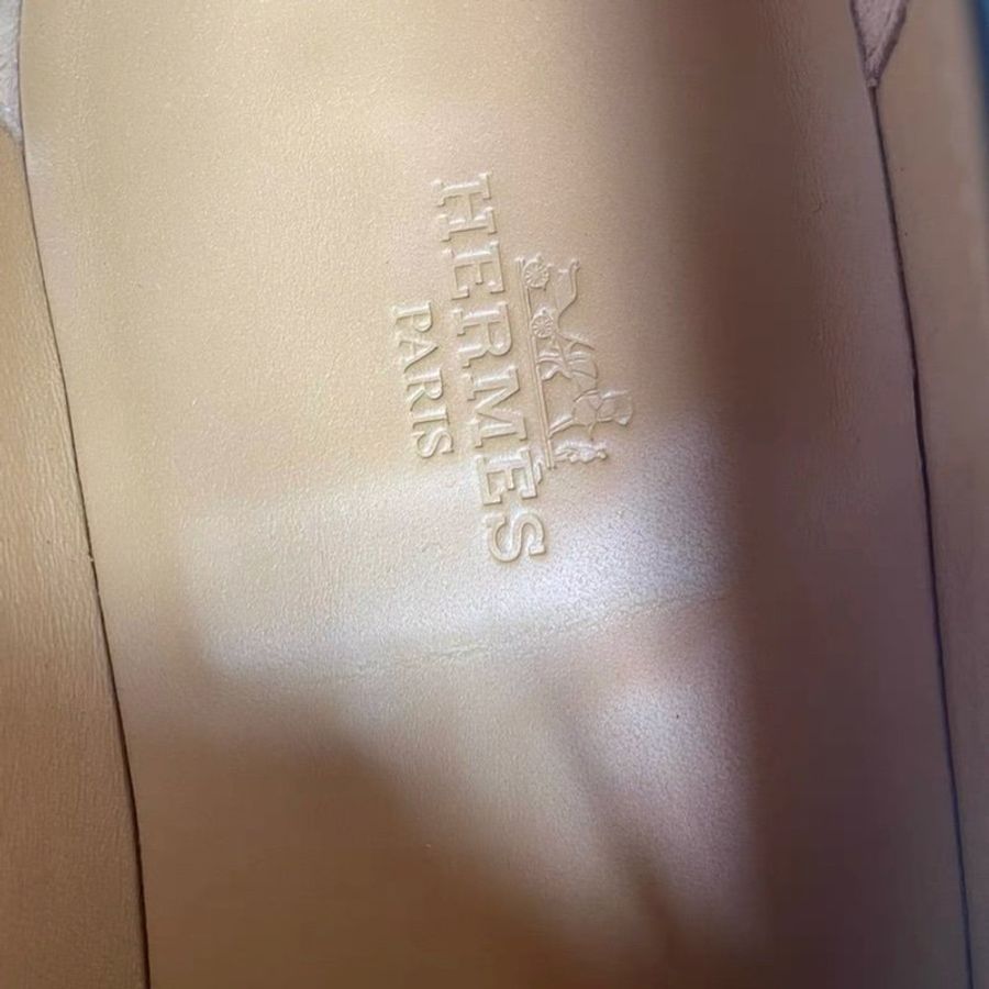 Hermes 黑色厚底樂福鞋 36號 穿一次閒置 配件有防塵袋-2