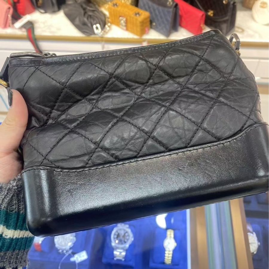 Chanel香奈兒黑金小號流浪包斜跨單肩包✨-19