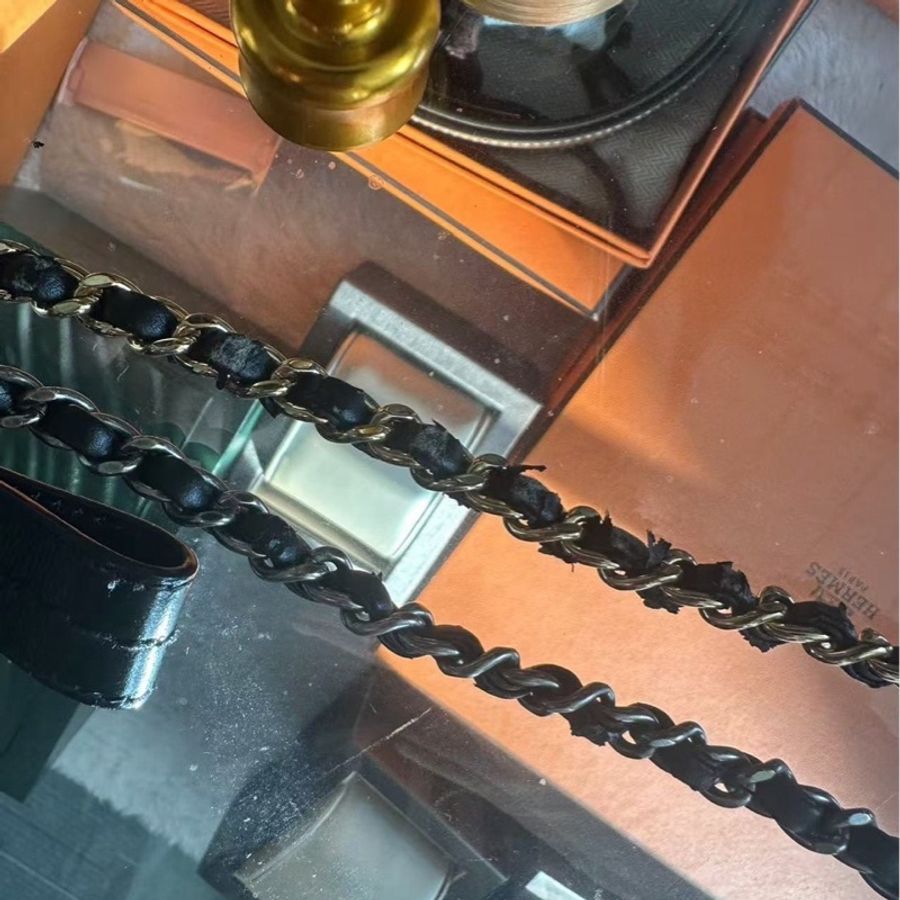 Chanel香奈兒黑金小號流浪包斜跨單肩包✨-22