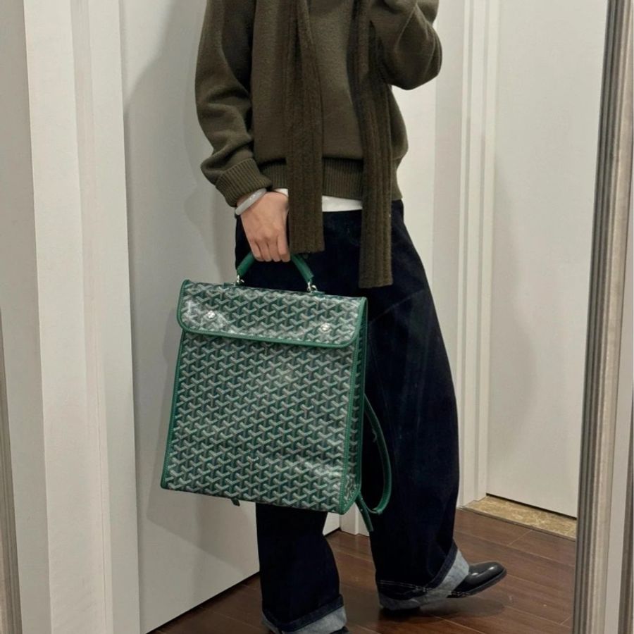 Goyard Saint LEGER 綠色雙肩包後背包-18
