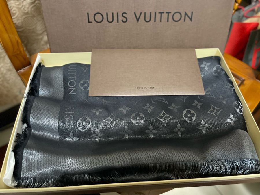 全新真絲銀線LV披肩大方巾秋冬 LOUIS VUITTON-5
