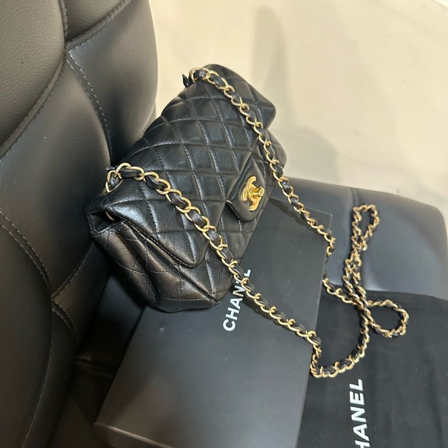 Chanel香奈兒黑金cf20單肩手提斜跨包✨-5