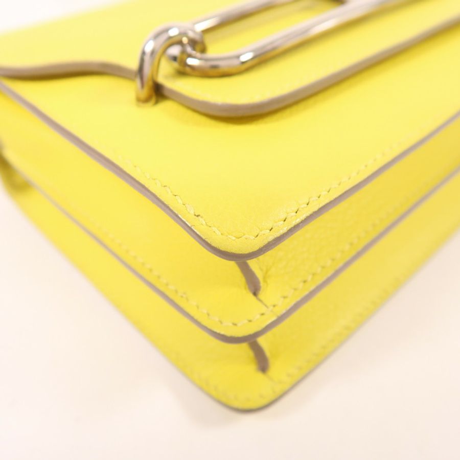 HERMES 【激減優惠】Evercolor皮革Mini Roulis銀扣肩背袋-10