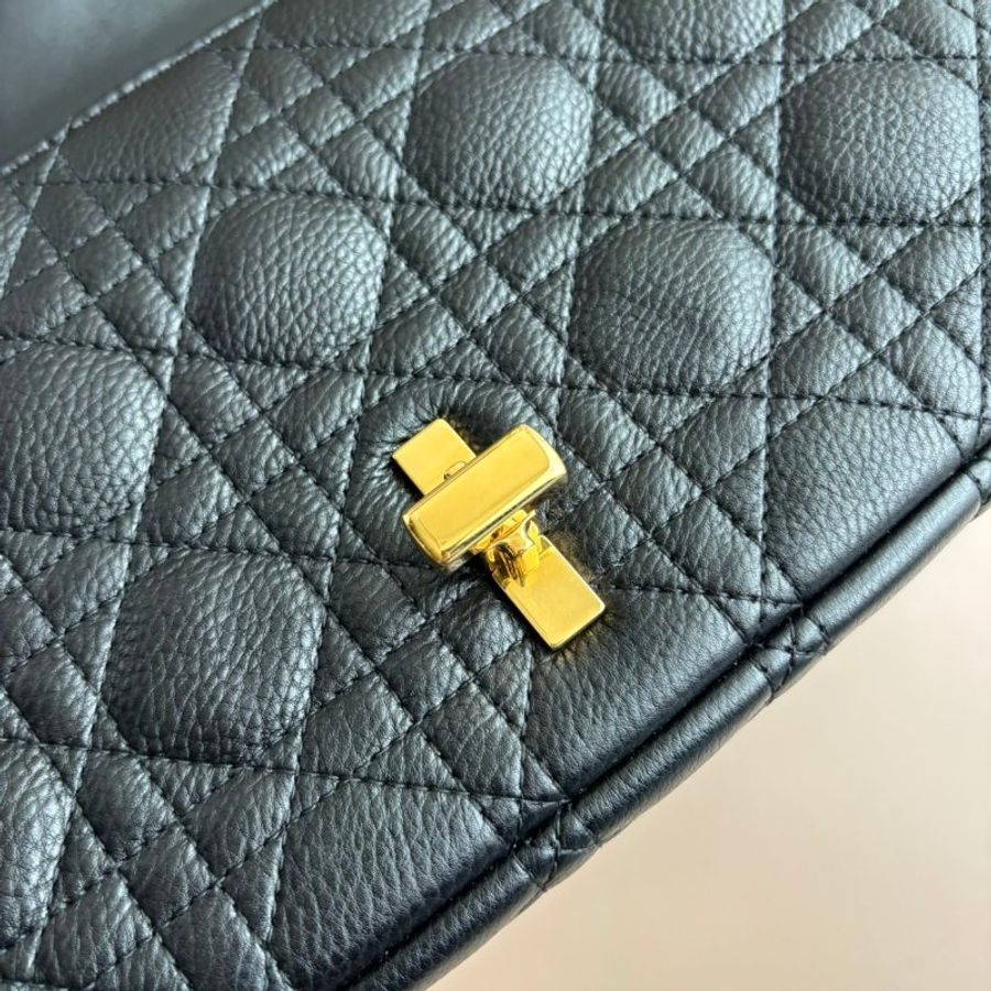 ::Christain Dior:: Caro 中型 黑色柔軟 Cannage 籐格紋小牛皮鏈包 肩背包 側背包-13