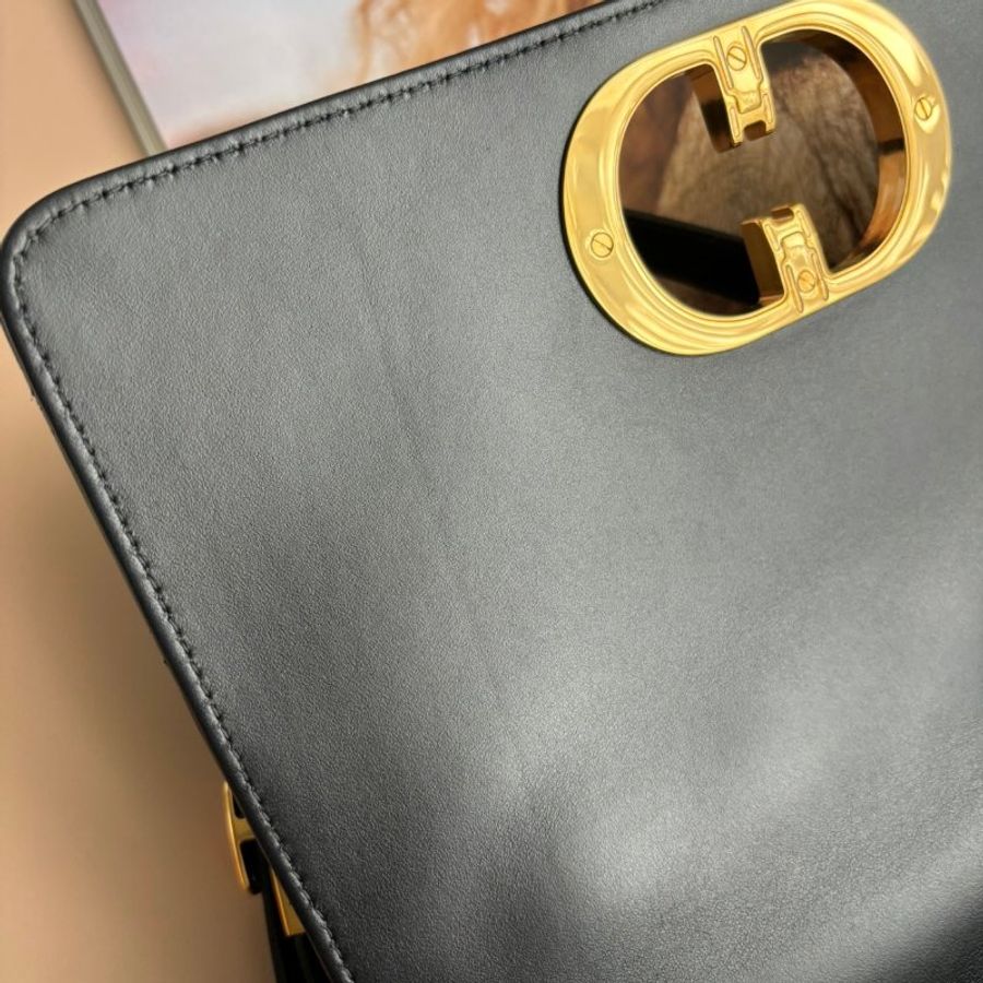 ::Christain Dior:: Caro 中型 黑色柔軟 Cannage 籐格紋小牛皮鏈包 肩背包 側背包-20