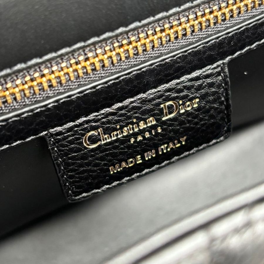 ::Christain Dior:: Caro 中型 黑色柔軟 Cannage 籐格紋小牛皮鏈包 肩背包 側背包-25