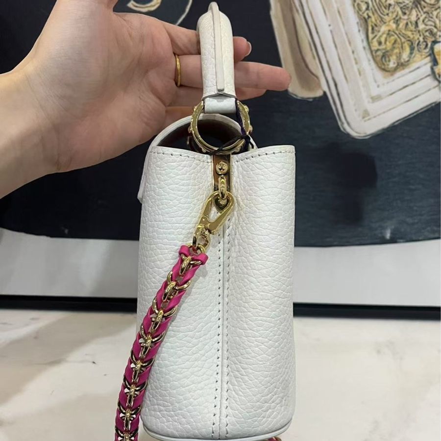 (售出)LV capucines 波浪底Mini手提斜挎 白色-27