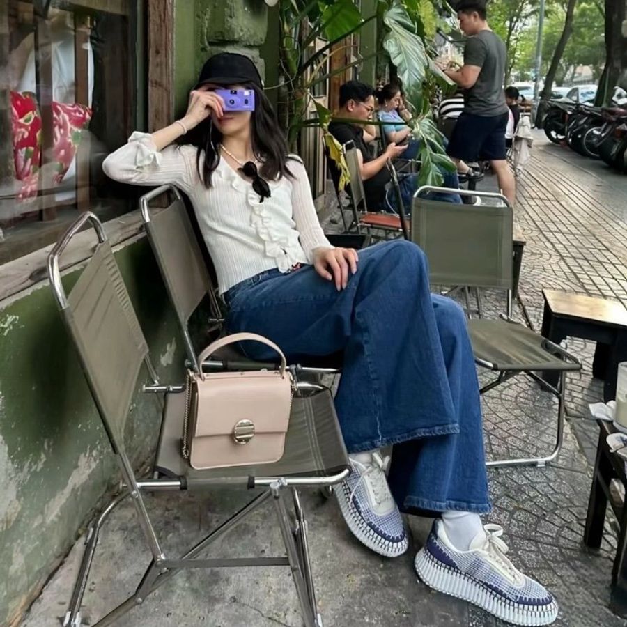 🎁特價🎁Chloe Nama 對比色多彩環保運動鞋 藍色系 EU 36/38(購買請訊息告知需要尺寸)-3
