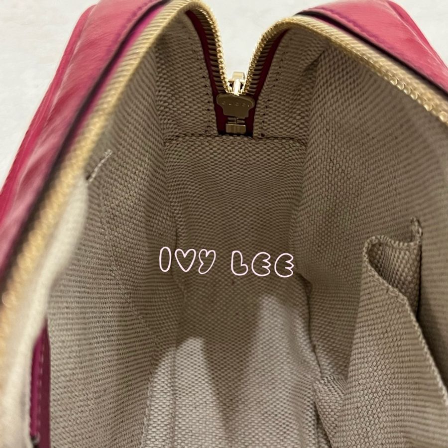 GUCCI 古馳 桃紅漆皮 Disco Soho 流蘇相機包 肩背包 斜背包 308364 二手精品-5