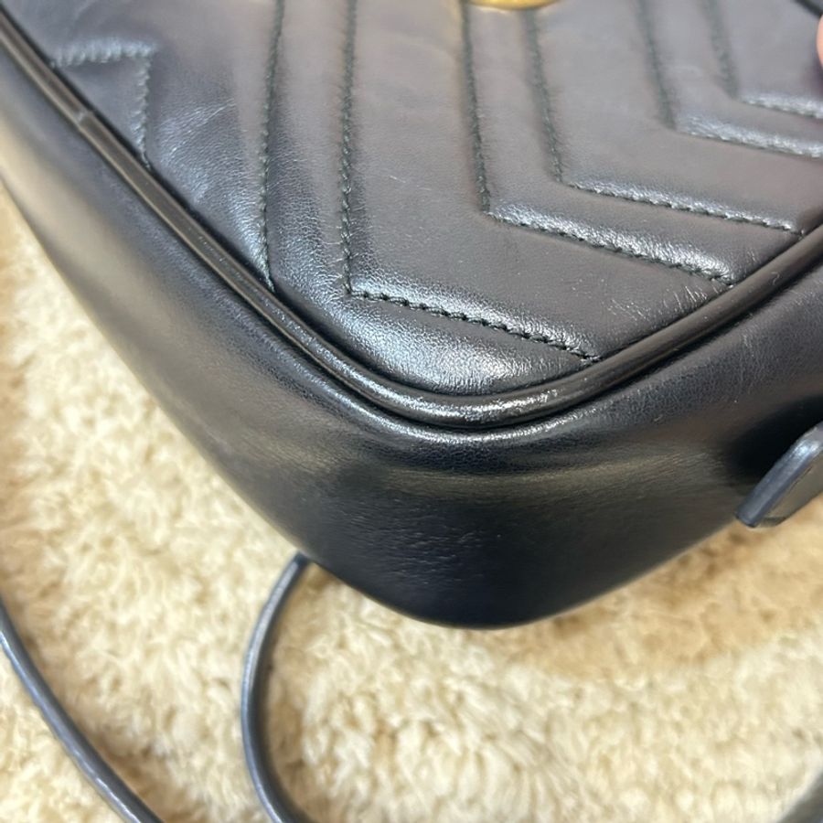 Gucci marmont 18 經典黑金馬夢相機包-3
