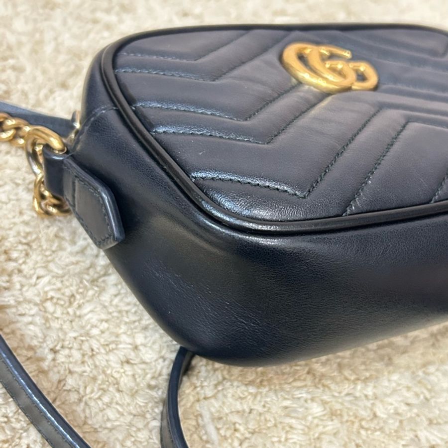 Gucci marmont 18 經典黑金馬夢相機包-5
