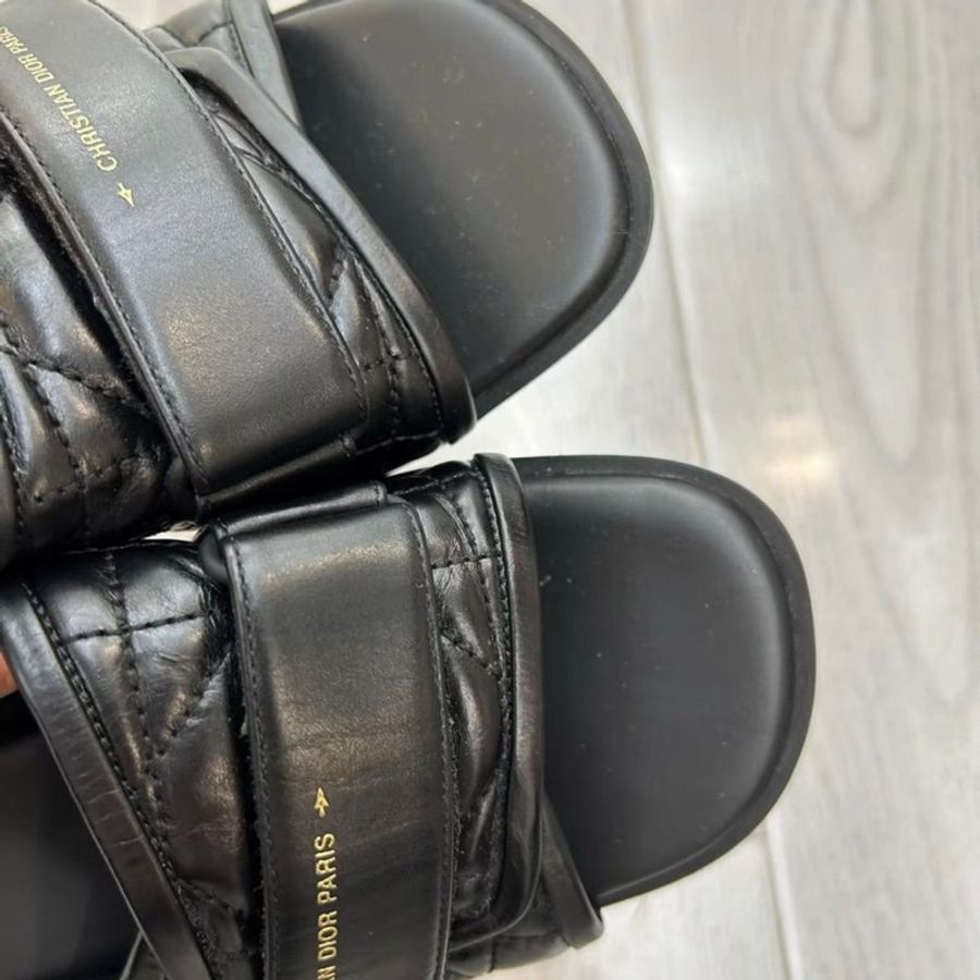 Dior 黑色羊皮高跟拖鞋 38號 穿兩次閒置 九成新-5