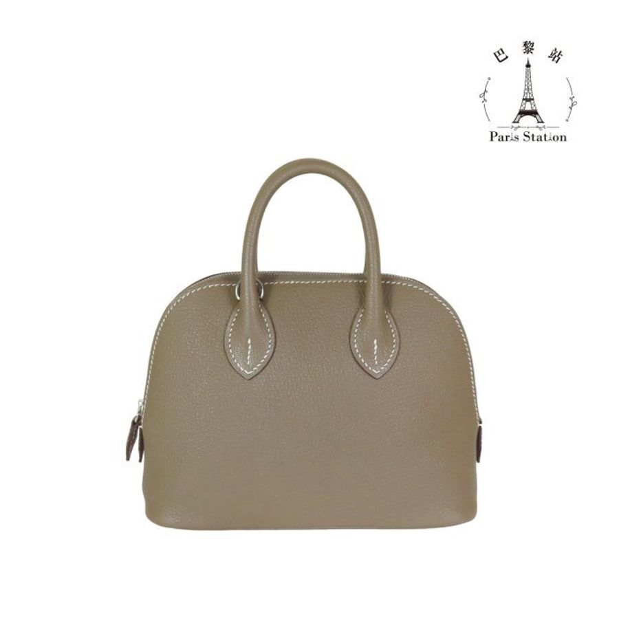 【巴黎站二手名牌專賣店】*全新現貨*HERMES 愛馬仕 真品*W刻BOLIDE 18大象灰牛皮柏莉包 手提肩背斜背包-0