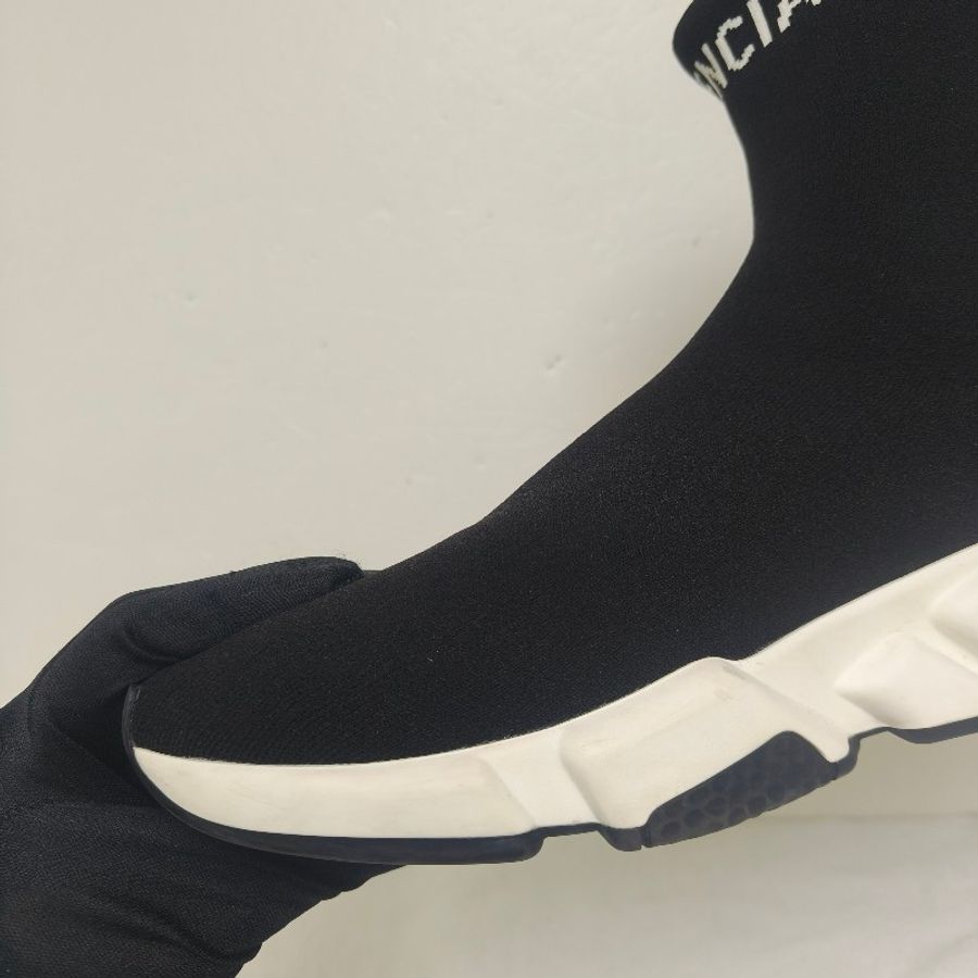 ‼️年中慶降價‼️創新低價只到6/21🎁㊣✨BALENCIAGA✨**尺寸:42**巴黎世家 黑色 印字 織帶 網布 襪套靴 靴子 短靴/二手鞋/二手精品/保證正品🌳二手樹屋🌳-11