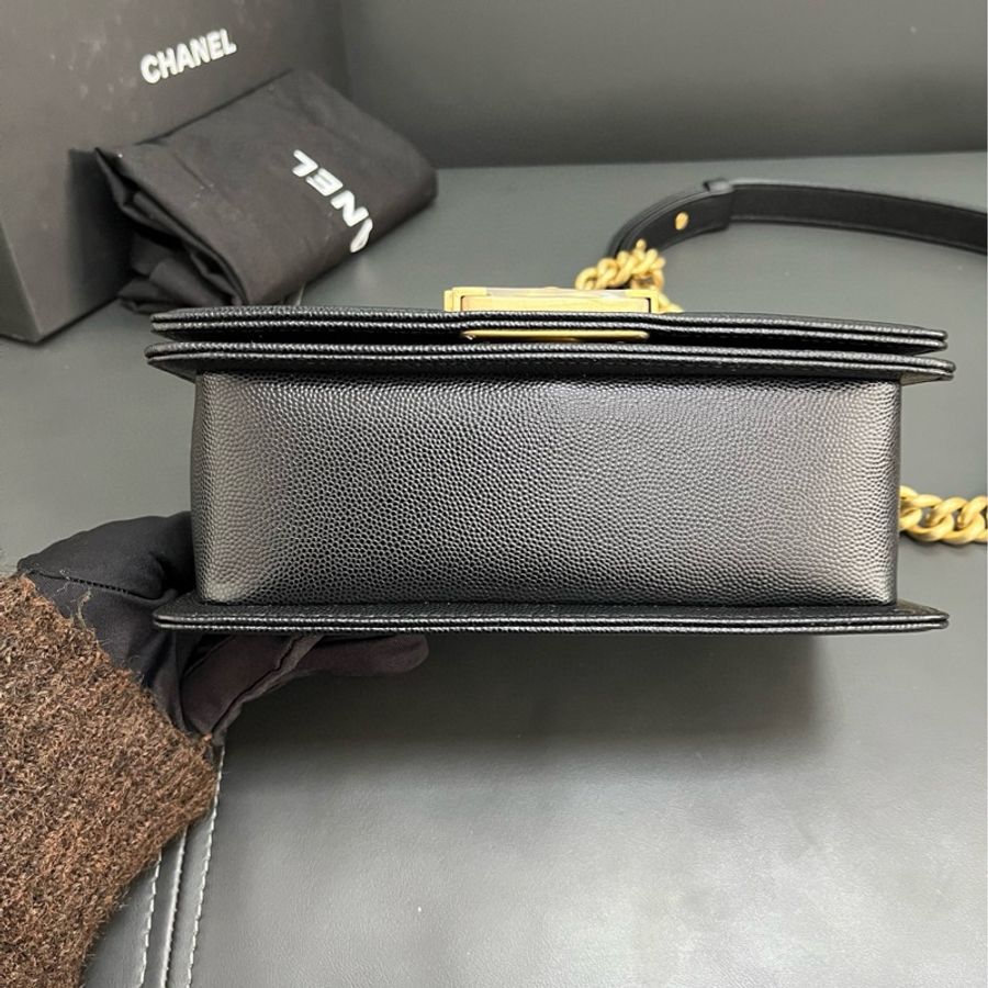 Chanel Leboy 小號 荔枝牛皮金扣 全新-5