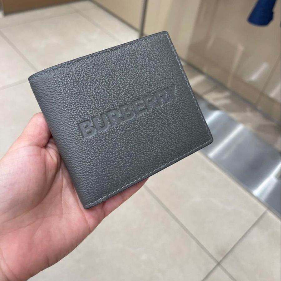 Burberry logo防刮牛皮短夾-0