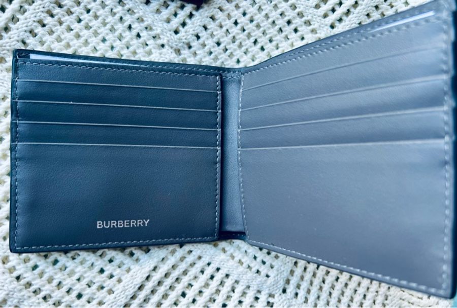 Burberry logo防刮牛皮短夾-6