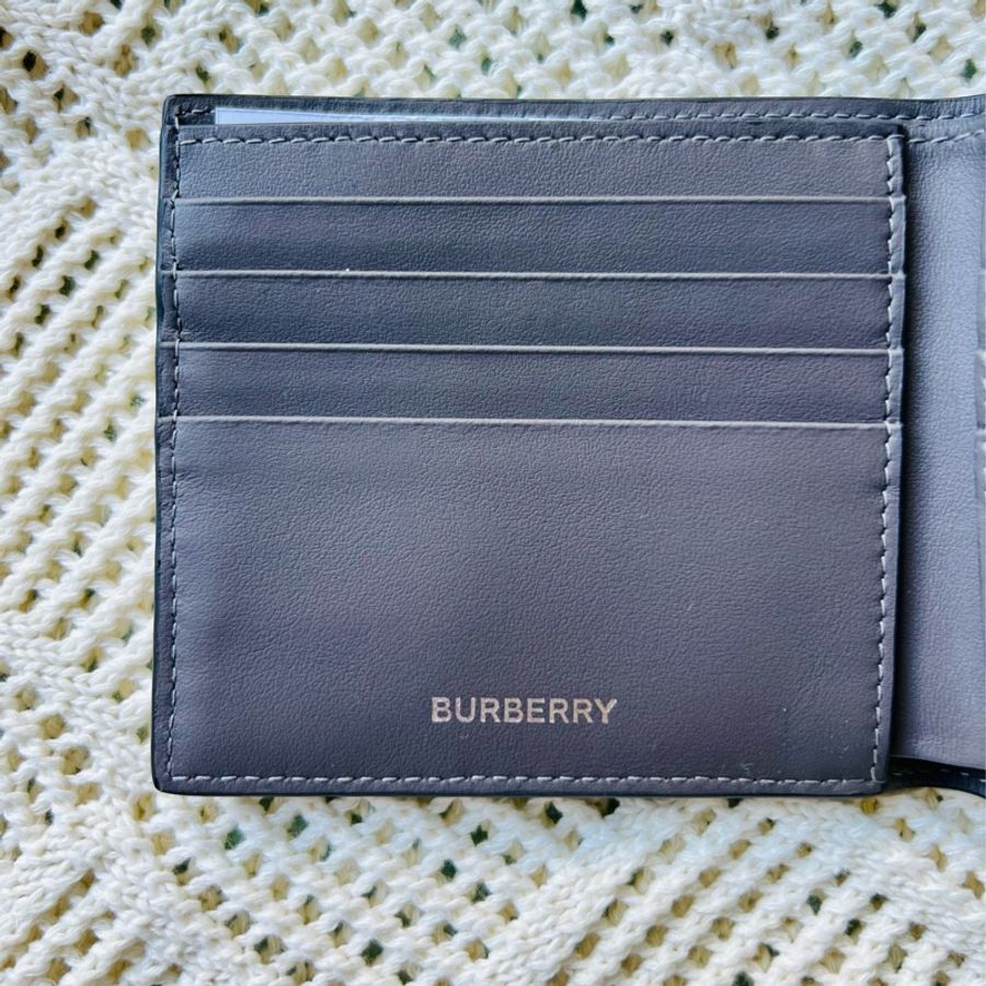 Burberry logo防刮牛皮短夾-15