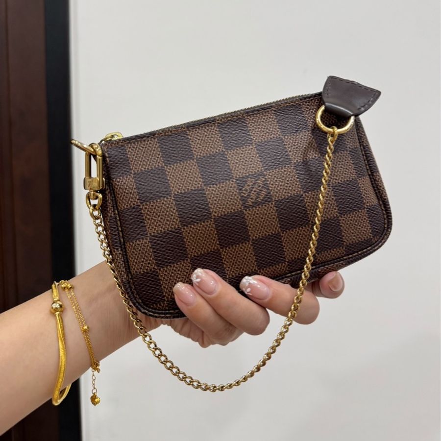 LV 路易威登 mini pochette 棋盤格 麻將包 小廢包 腋下包 手提包 肩背包 斜背包 錢包 皮包 零錢包-5