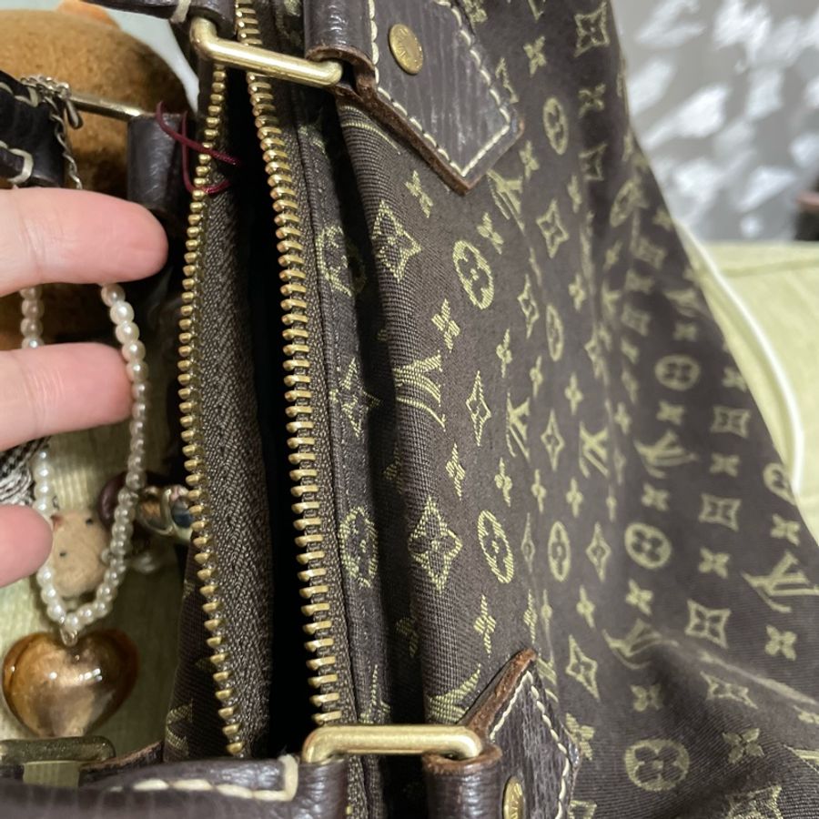 LV 二手真品限量 咖啡色 monogram 緹花布 棉麻 speedy 30cm M95224-0