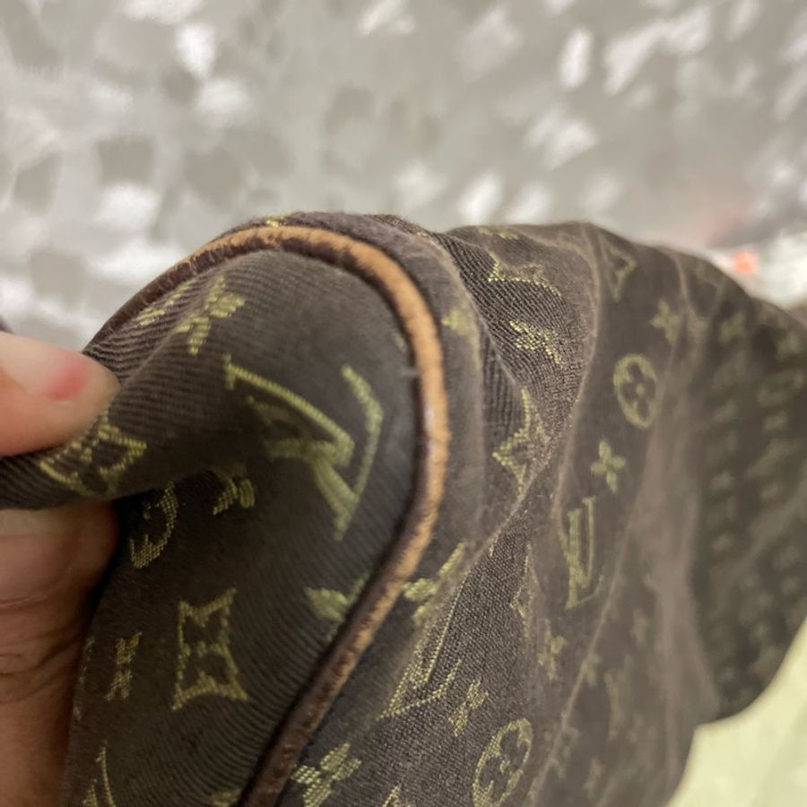 LV 二手真品限量 咖啡色 monogram 緹花布 棉麻 speedy 30cm M95224-8
