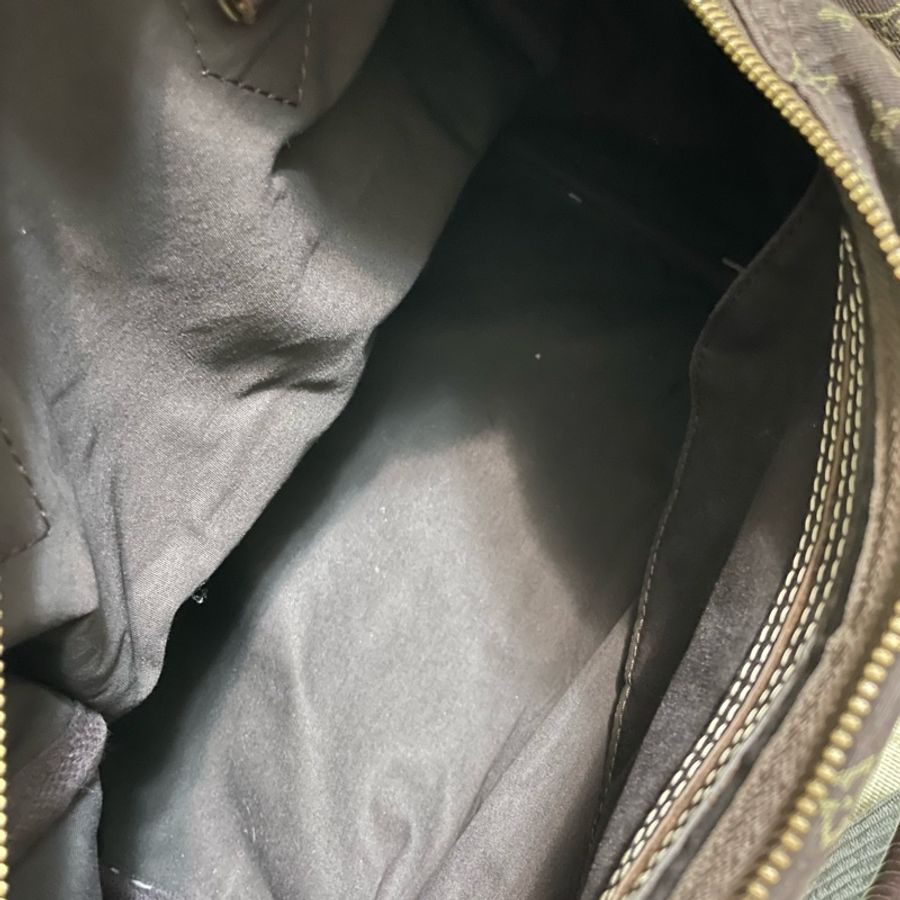LV 二手真品限量 咖啡色 monogram 緹花布 棉麻 speedy 30cm M95224-11