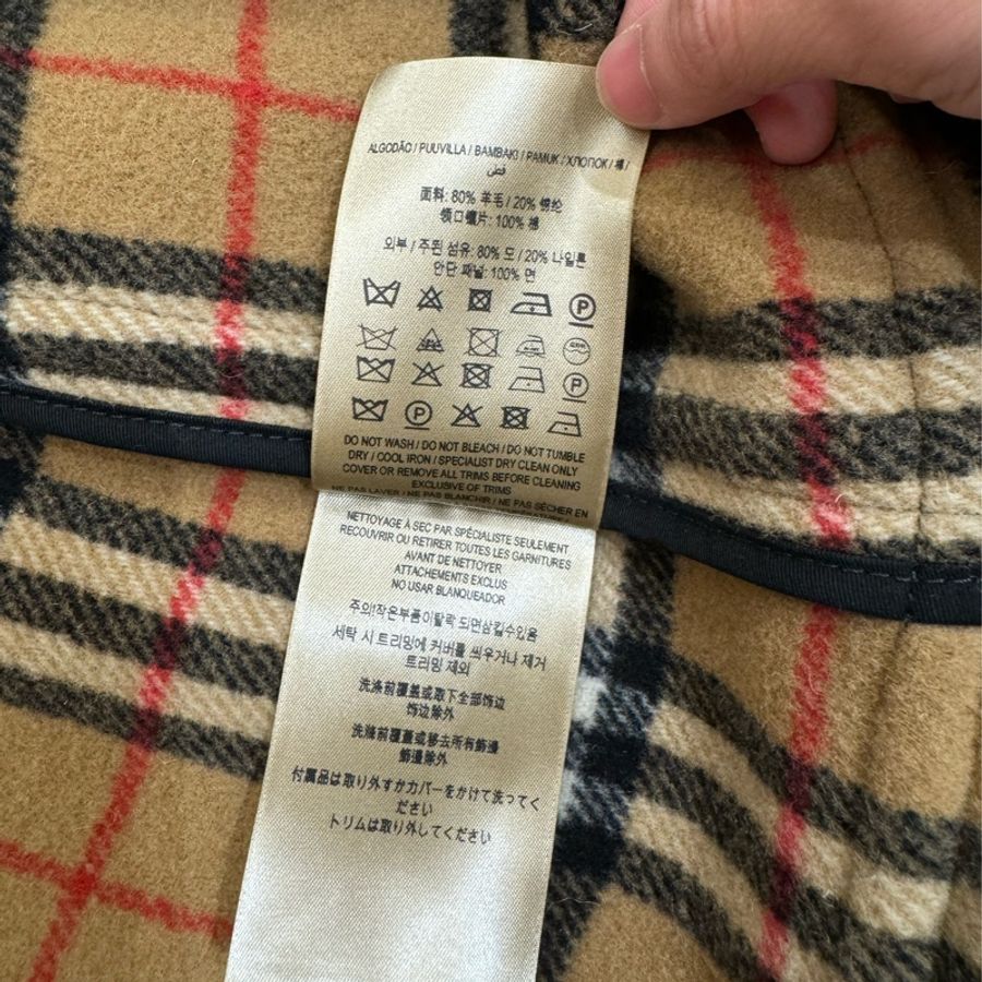 Burberry 吊牌還在 羊毛牛角釦大衣-10