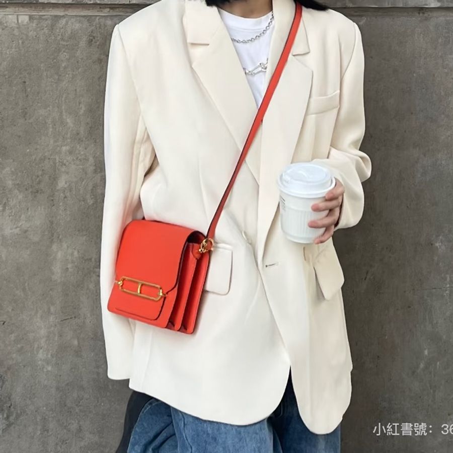 愛馬仕 Hermès Mini Roulis 19豬鼻子 9J Feu 愛馬仕橘-4
