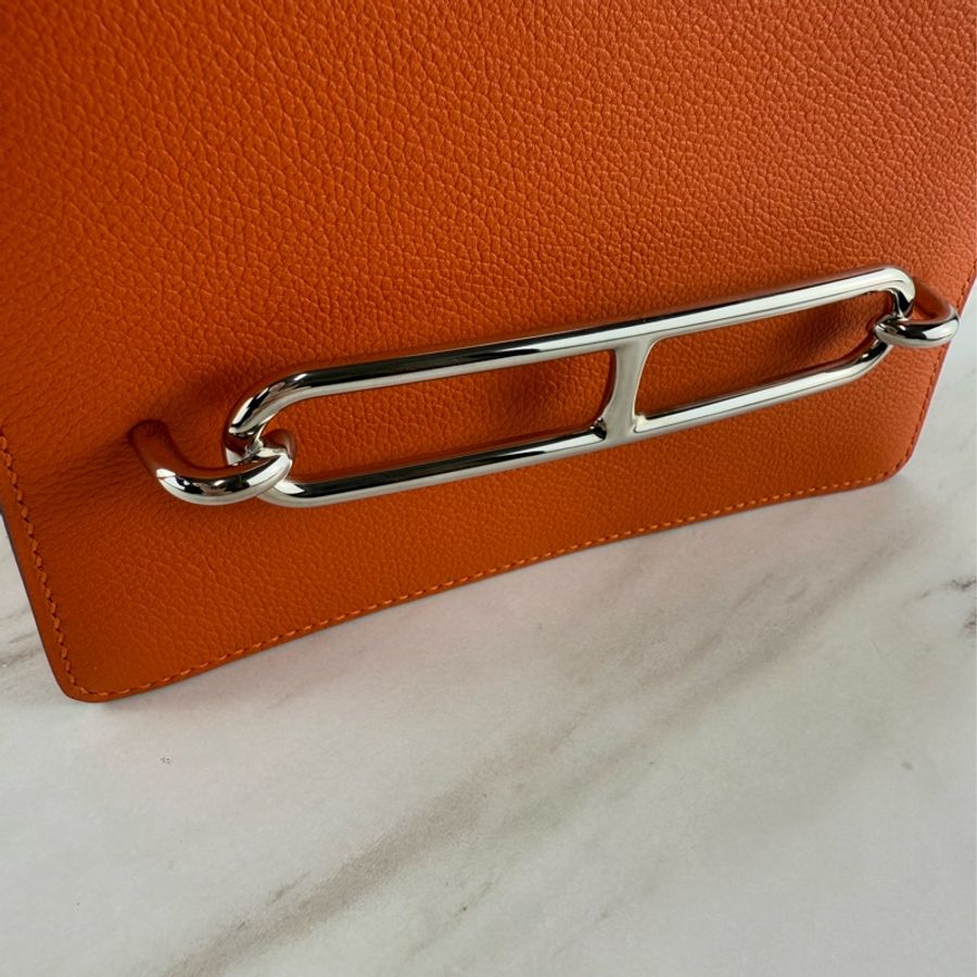愛馬仕 Hermès Mini Roulis 19豬鼻子 9J Feu 愛馬仕橘-20