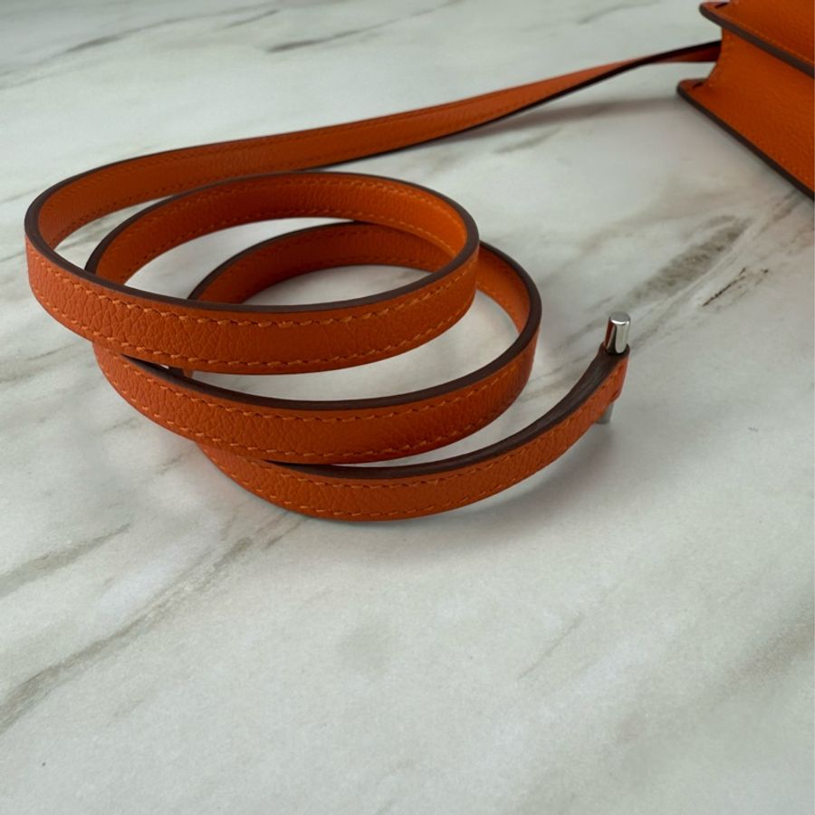 愛馬仕 Hermès Mini Roulis 19豬鼻子 9J Feu 愛馬仕橘-24