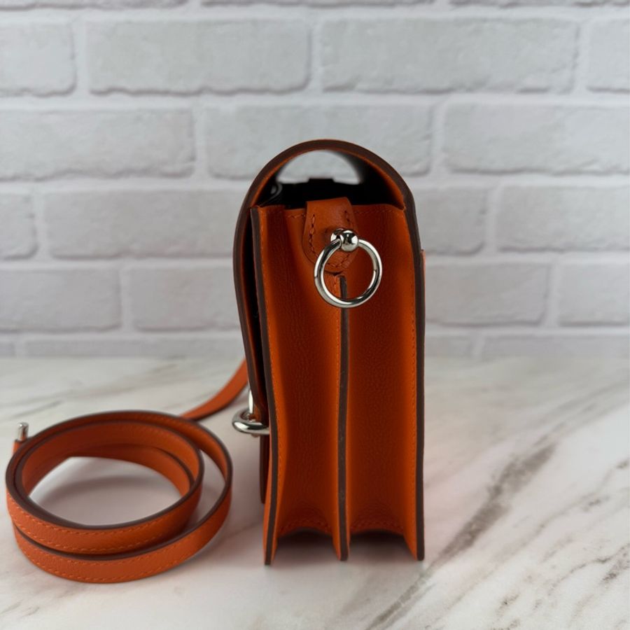 愛馬仕 Hermès Mini Roulis 19豬鼻子 9J Feu 愛馬仕橘-26