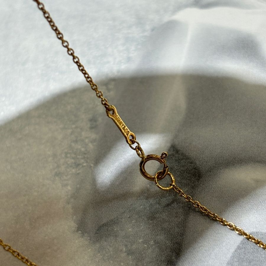 Tiffany & Co. 18黃K金750相思豆項鍊 鎖骨鏈 大相思豆-6