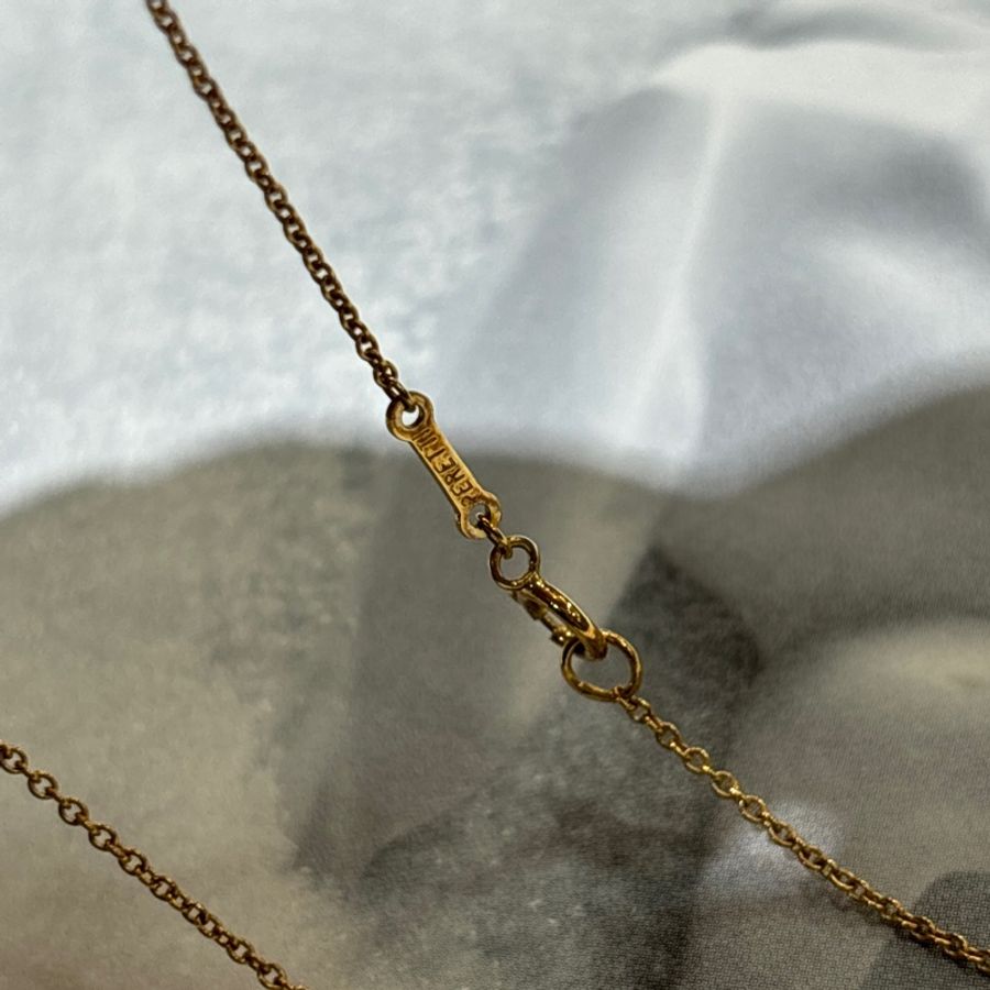 Tiffany & Co. 18黃K金750相思豆項鍊 鎖骨鏈 大相思豆-8