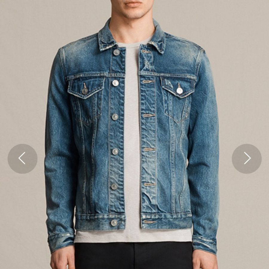 Allsaints 破壞加工 丹寧外套 牛仔外套 男M-1
