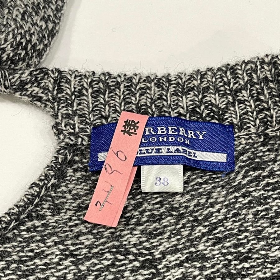 Burberry 藍標 灰色麻花綁帶拼接毛料洋裝-7