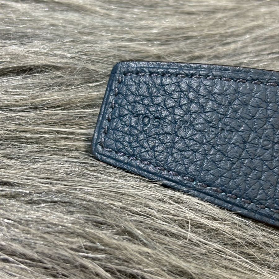 HERMES GAMMA 銀色 H 字母 馬銜 LOGO 黑色藍色牛皮 雙面 皮帶 腰帶-11
