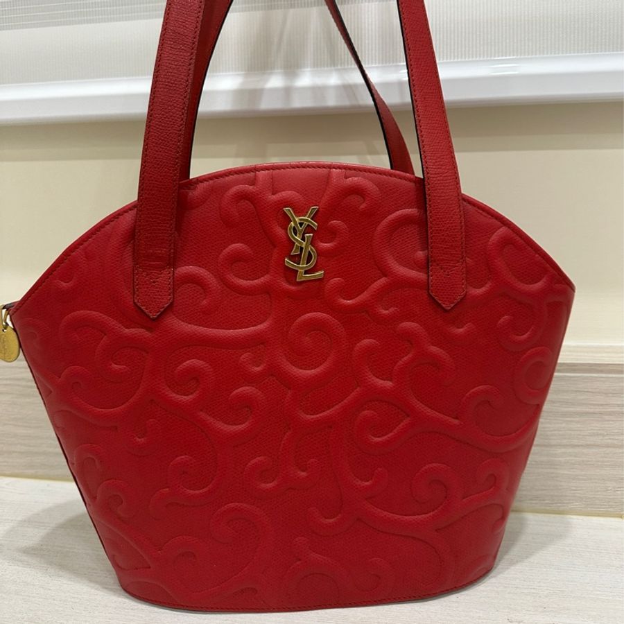 YSL 紅 肩背 後背 包包 復古-3