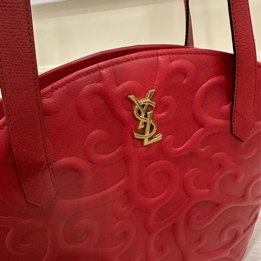 YSL 紅 肩背 後背 包包 復古-4