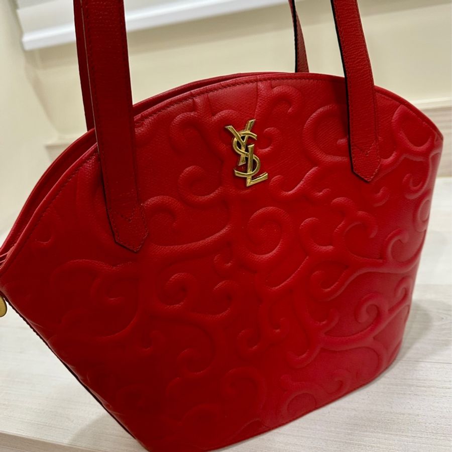 YSL 紅 肩背 後背 包包 復古-1