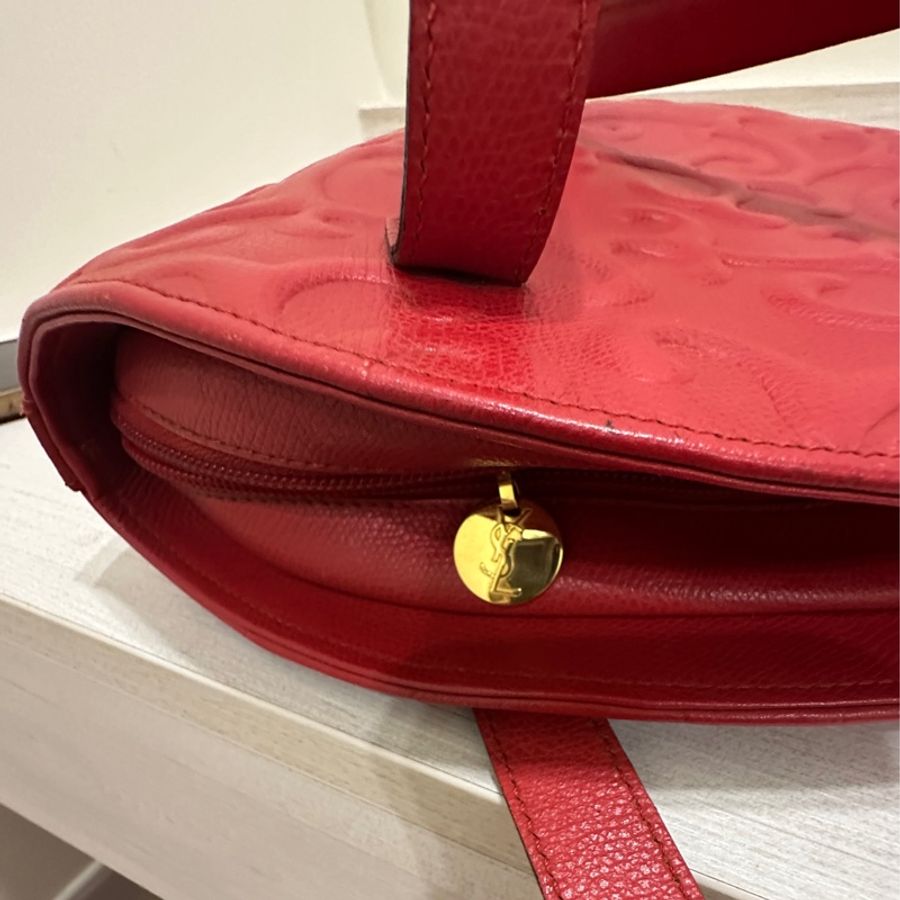 YSL 紅 肩背 後背 包包 復古-7