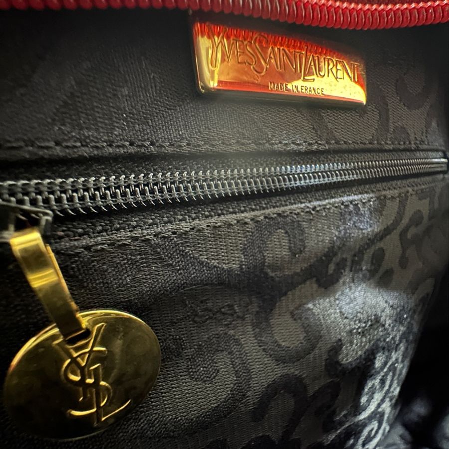 YSL 紅 肩背 後背 包包 復古-8