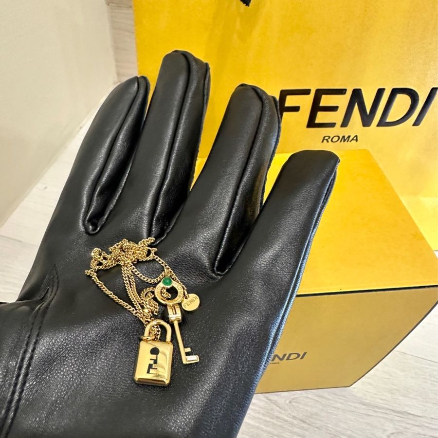 FENDI 鎖 鑰匙 項鍊 金色-0