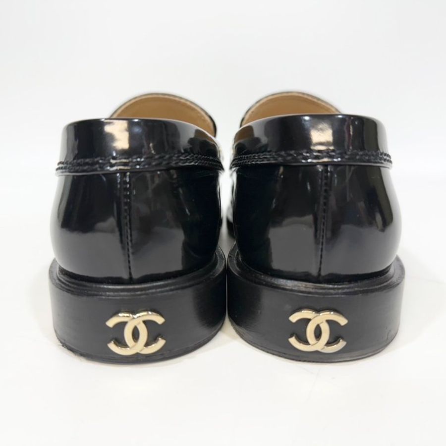 Chanel黑字母logo樂福鞋G37430-4